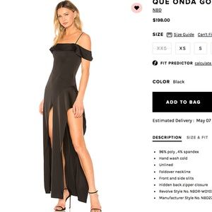 NBD Black Long Gown Size XS